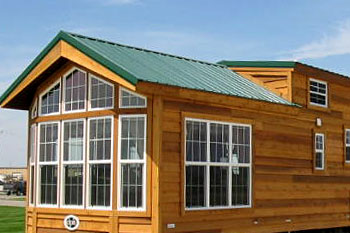 Exterior view of log park model