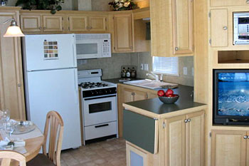 Interior view of park model cabin